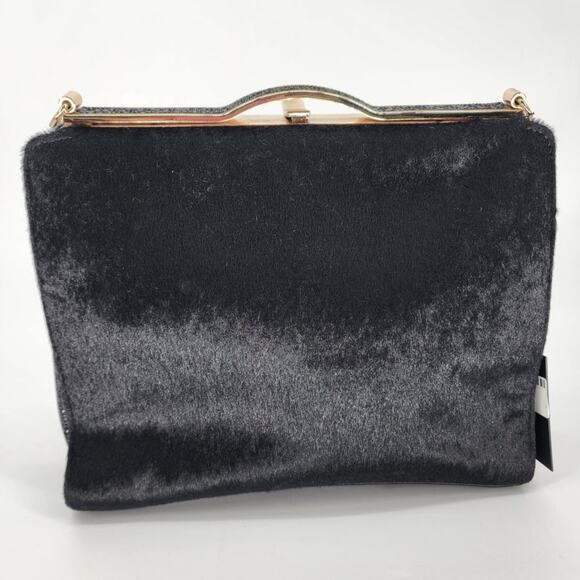 Ameri Mode Black Faux Fur & Glitter Convertible Purse Women’s One Size - Picture 15 of 15